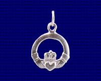 Sterling Silver Round Claddagh charm
